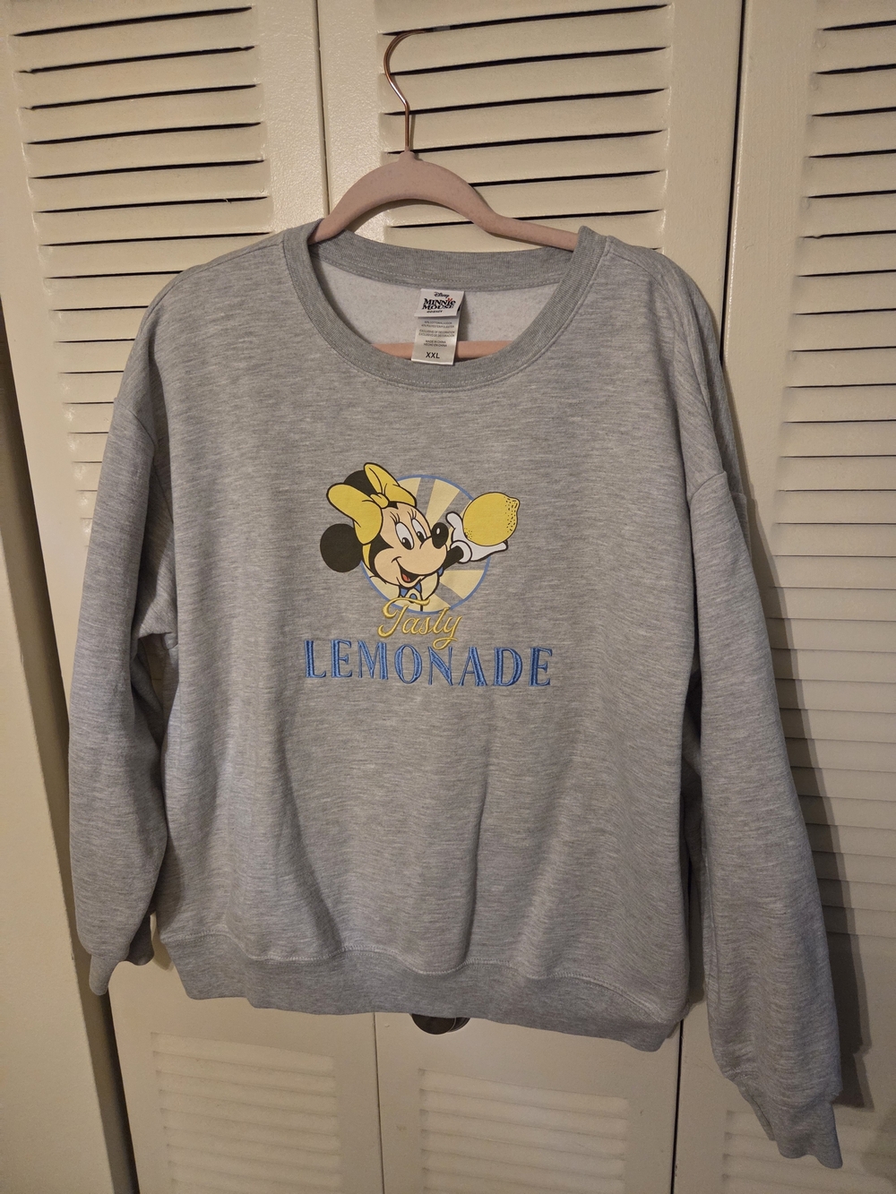 Disney Gray Minnie Mouse 'Tasty Lemonade' Sweatshirt with Yellow Accent